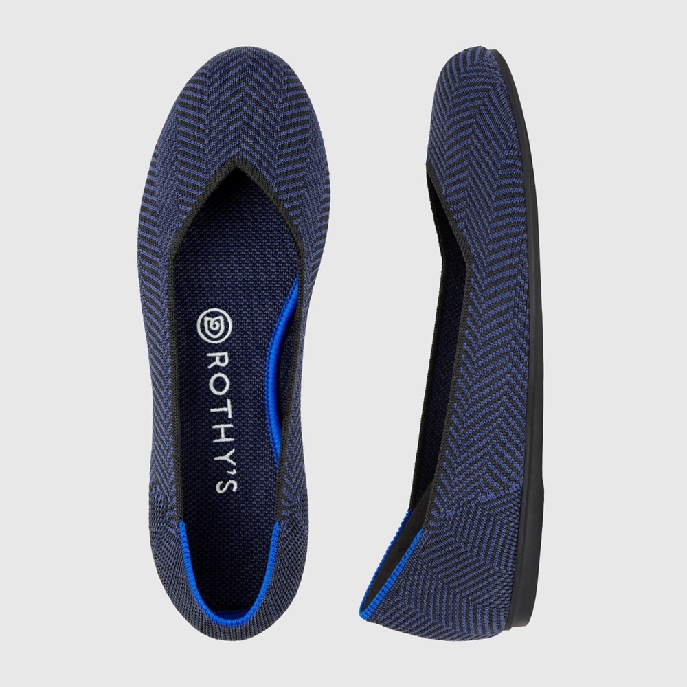 *SOLD* Rothy’s Midnight Metallic Herringbone Flats